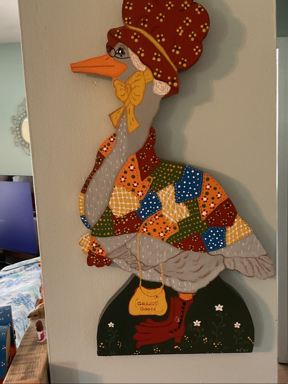 Hand-Painted Granny Goose Wall Art - Multicolor